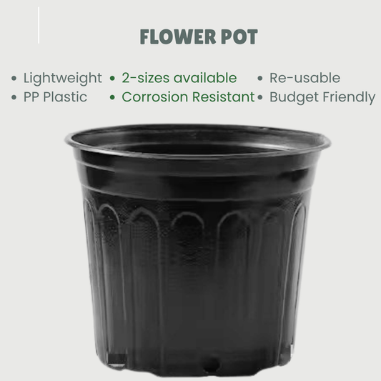 3-pcs Plastic Flower Pot (Includes 3 FREE Plant Saucers)