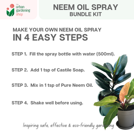 Neem Oil Spray Do-it-Yourself Kit for Gardening Use (Neem + Castile Soap Bundle Kit)