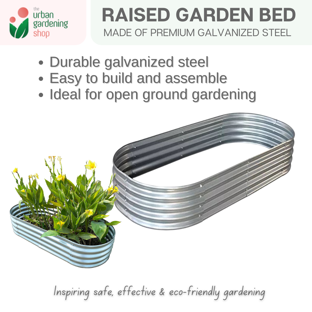 Galvanized Raised Garden Bed | Premium Oval 120cm x 60cm x 29cm