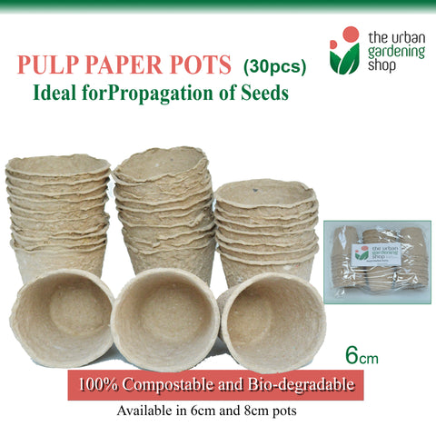 30-PCS PULP PAPER POTS FOR SEED STARTING  Environment-friendly and Bio-degradable