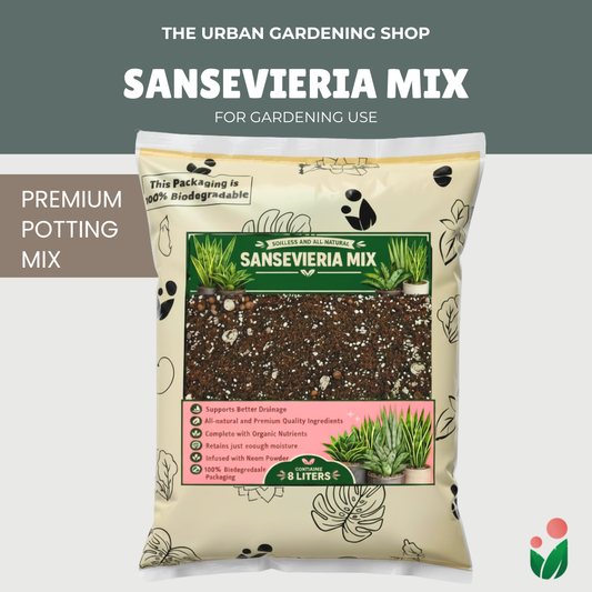 8L Sansevieria Potting Mix | Snake Plant Soil-Less Gritty Mix | Fast-Draining Succulent Soil Mix with Neem & Beneficial Microbes | Helps Prevent Root Rot and Overwatering