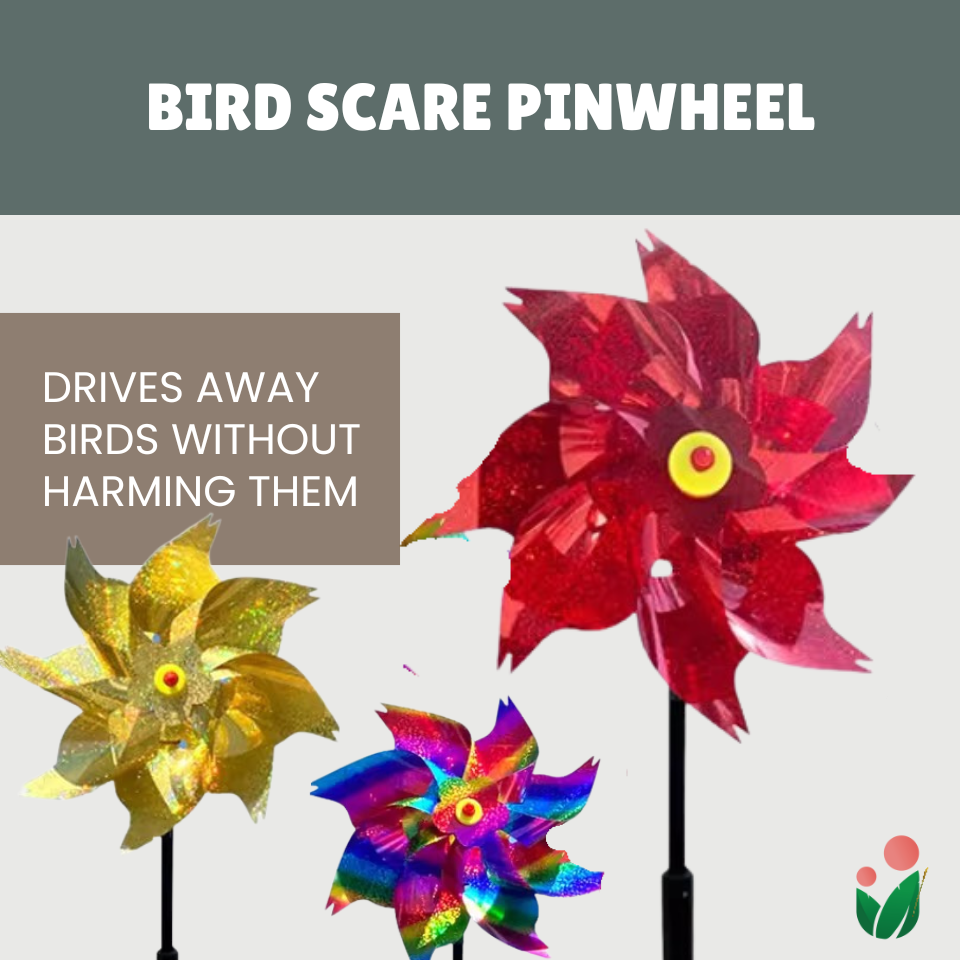 Bird Scare Pinwheel for Home Gardens (Keeps birds off your garden)