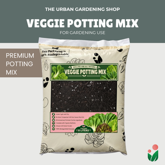 8L Veggie Soilless Potting Mix| For Leafy Greens & Herbs, Light Airy Grow Medium, Moisture Retentive, pH Balanced, Infused with Beneficial Microbes for Lettuce, Basil, Pechay, Kangkong & Home Gardening