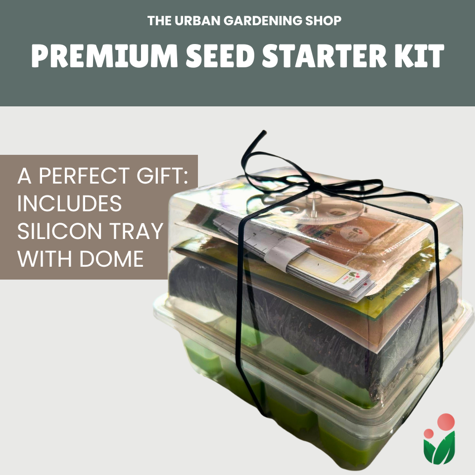 Premium Seed Starter Set - Complete with Silicone Seed Strater Tray, Humidity Dome, Starting Mix, Seed Packet, Grow Guide and Freebie