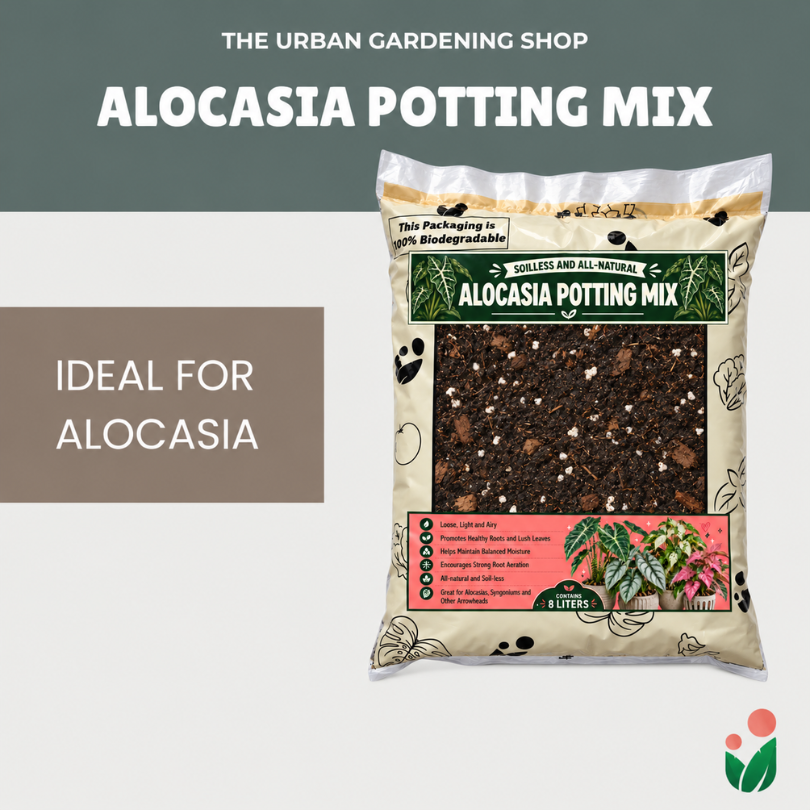 8L Premium Alocasia Potting Mix  - Soilless Growing Medium for Alocasias and Arrowheads - Container planting mix for Alocasia and other arrowhead plants | The Urban Gardening Shop
