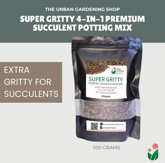 SUPER GRITTY PREMIUM 4-in-1 CACTUS & SUCCULENTS POTTING MIX  -  High Quality Blend with Akadama, Kanuma Vermicast and Pumice