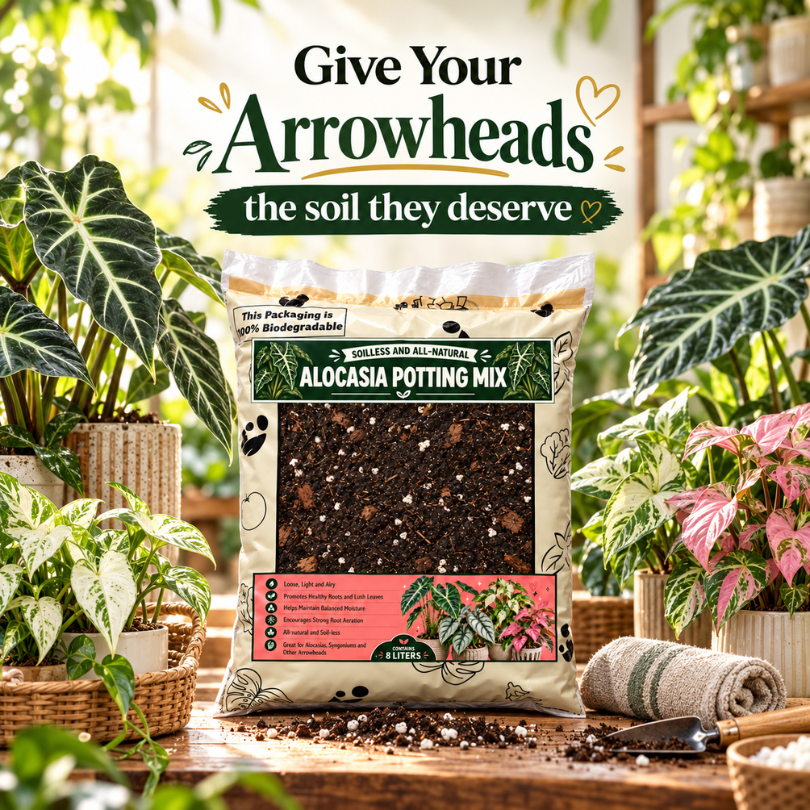 8L Premium Alocasia Potting Mix  - Soilless Growing Medium for Alocasias and Arrowheads - Container planting mix for Alocasia and other arrowhead plants | The Urban Gardening Shop