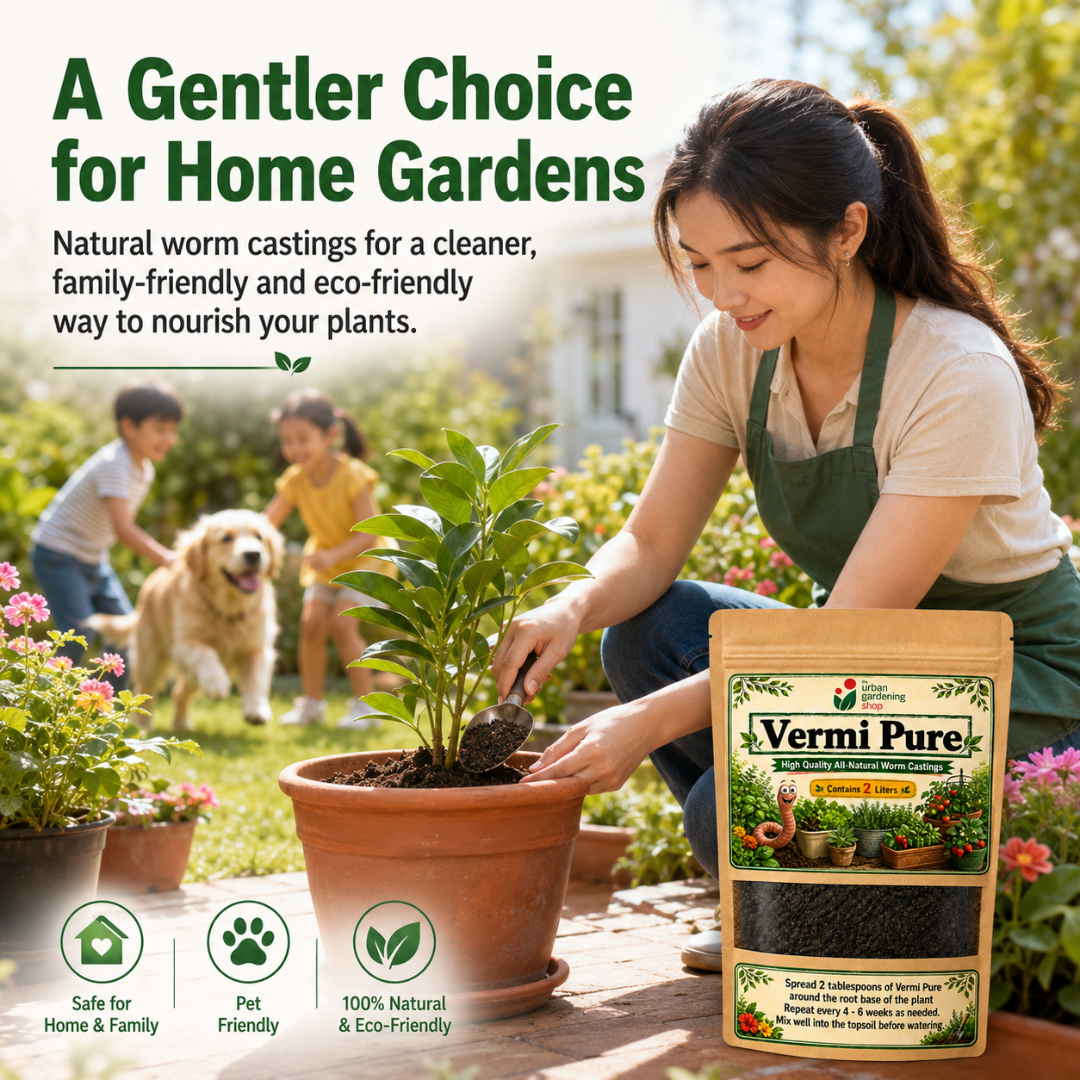 Vermi Pure Premium Worm Castings 2L – Pure Vermicast Soil Amendment for Potted Plants, Vegetables, Herbs & Houseplants