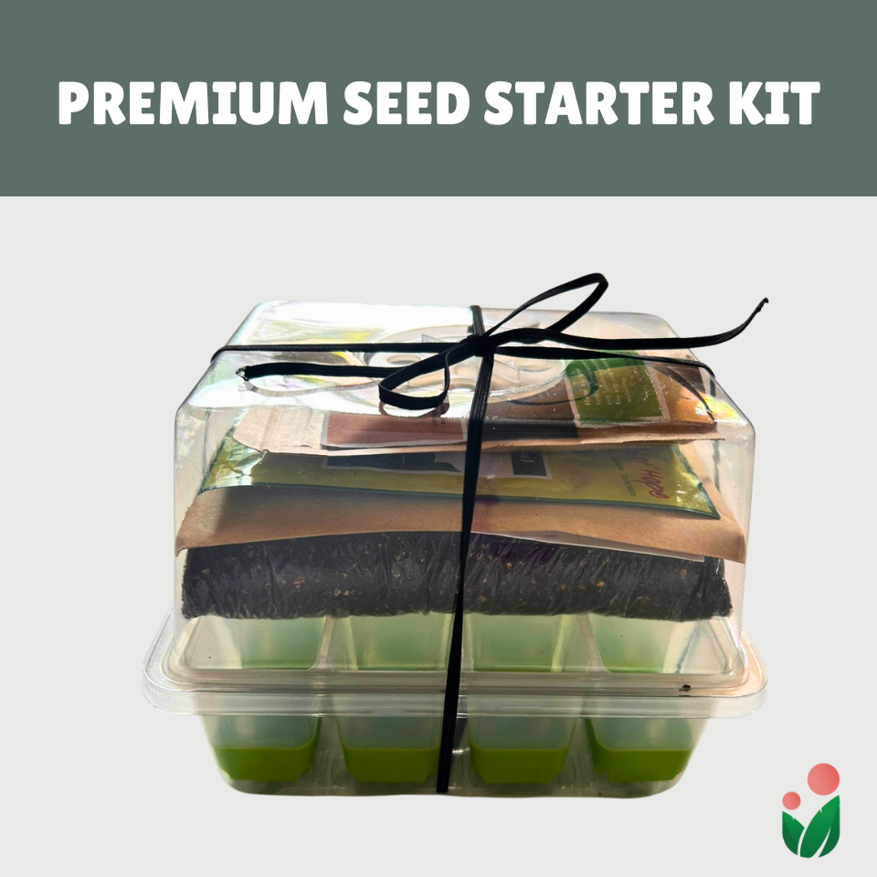 Premium Seed Starter Set - Complete with Silicone Seed Strater Tray, Humidity Dome, Starting Mix, Seed Packet, Grow Guide and Freebie