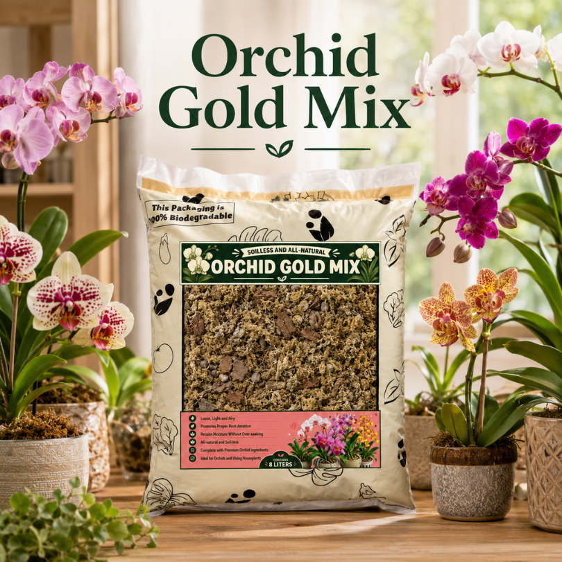 8L Orchid Gold Mix - Premium Soilless Growing Medium for Orchids and Aroids - Potting substrate for growing orchids and tropical aroid plants in containers | The Urban Gardening Shop