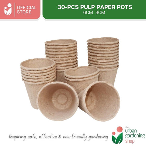 30-PCS PULP PAPER POTS FOR SEED STARTING  Environment-friendly and Bio-degradable
