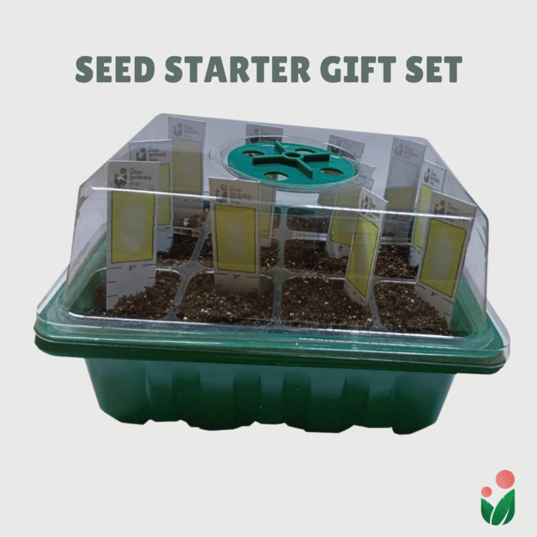 SEED GROW KIT with Tray and Humidity Dome- Includes Potting Mix, Seedling Tags and Free Seeds