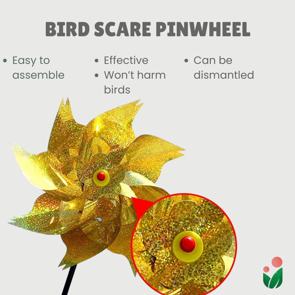 Bird Scare Pinwheel for Home Gardens (Keeps birds off your garden)