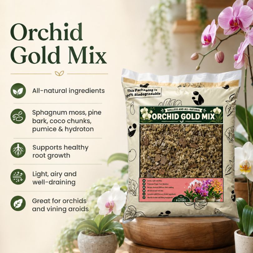 8L Orchid Gold Mix - Premium Soilless Growing Medium for Orchids and Aroids - Potting substrate for growing orchids and tropical aroid plants in containers | The Urban Gardening Shop
