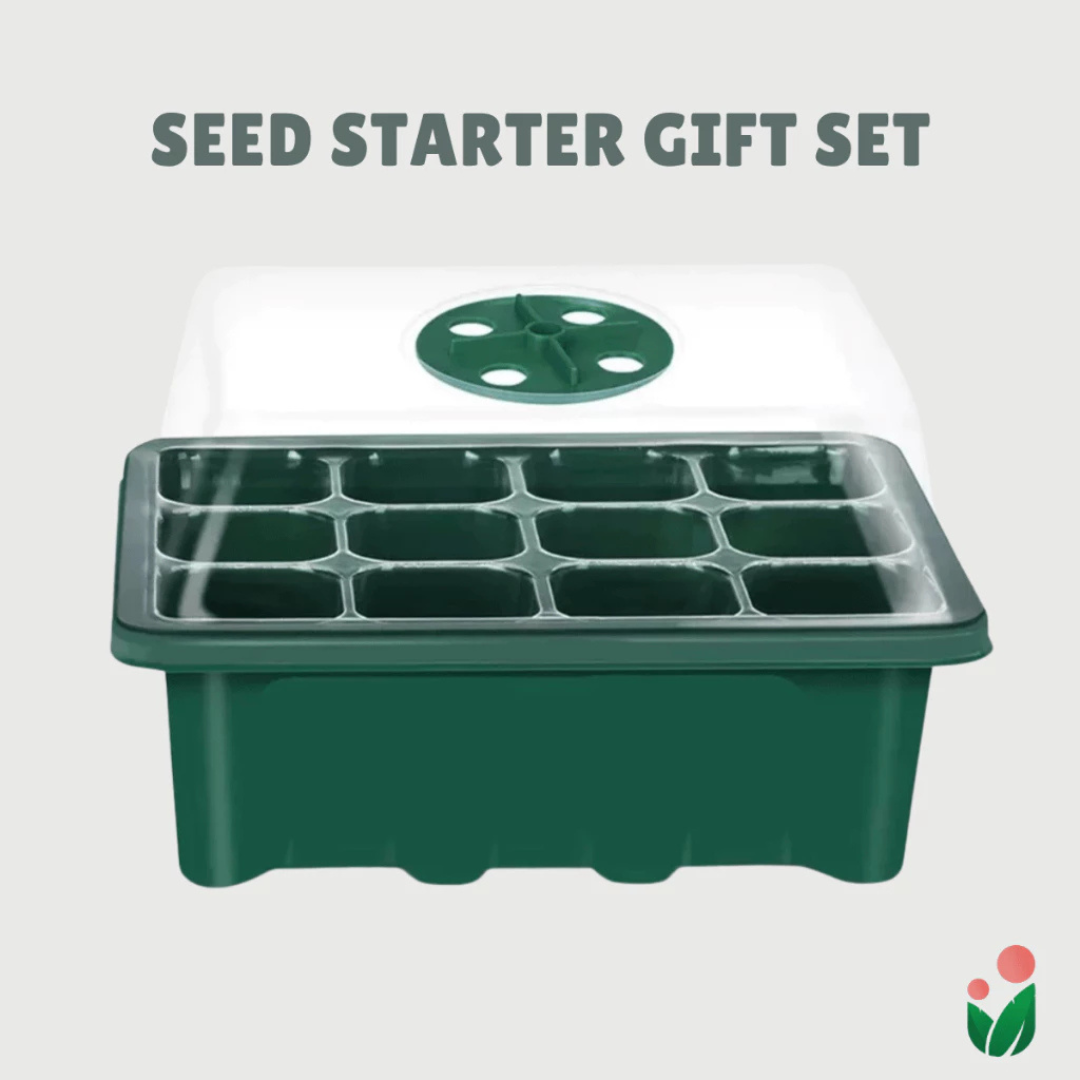 SEED GROW KIT with Tray and Humidity Dome- Includes Potting Mix, Seedling Tags and Free Seeds