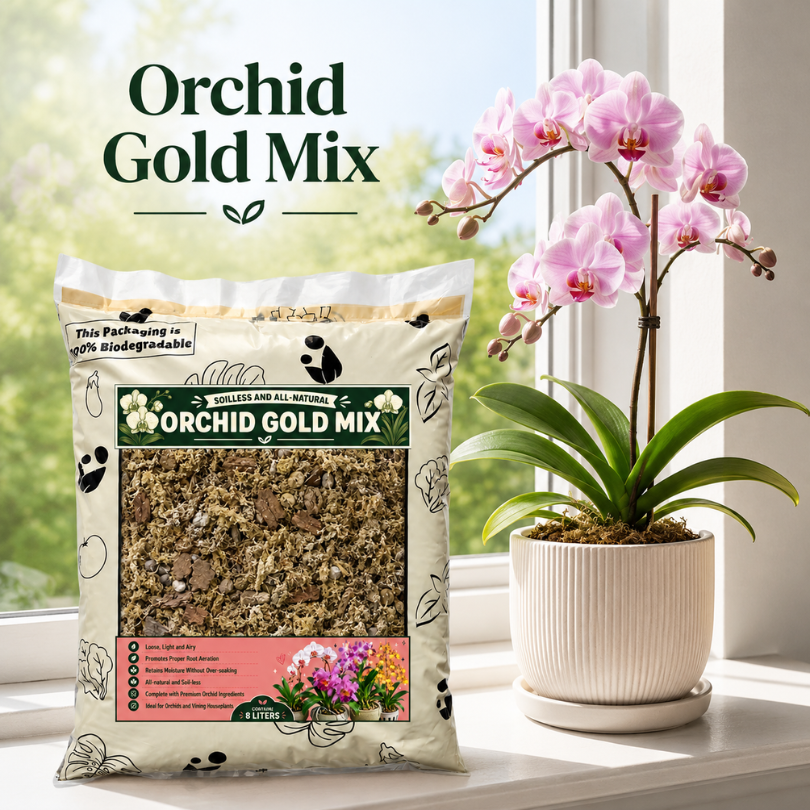 8L Orchid Gold Mix - Premium Soilless Growing Medium for Orchids and Aroids - Potting substrate for growing orchids and tropical aroid plants in containers | The Urban Gardening Shop