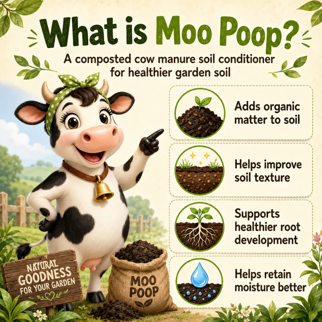 Moo Poop Composted Cow Manure 2L Soil Conditioner for Plants, Vegetables, Herbs & Garden Soil