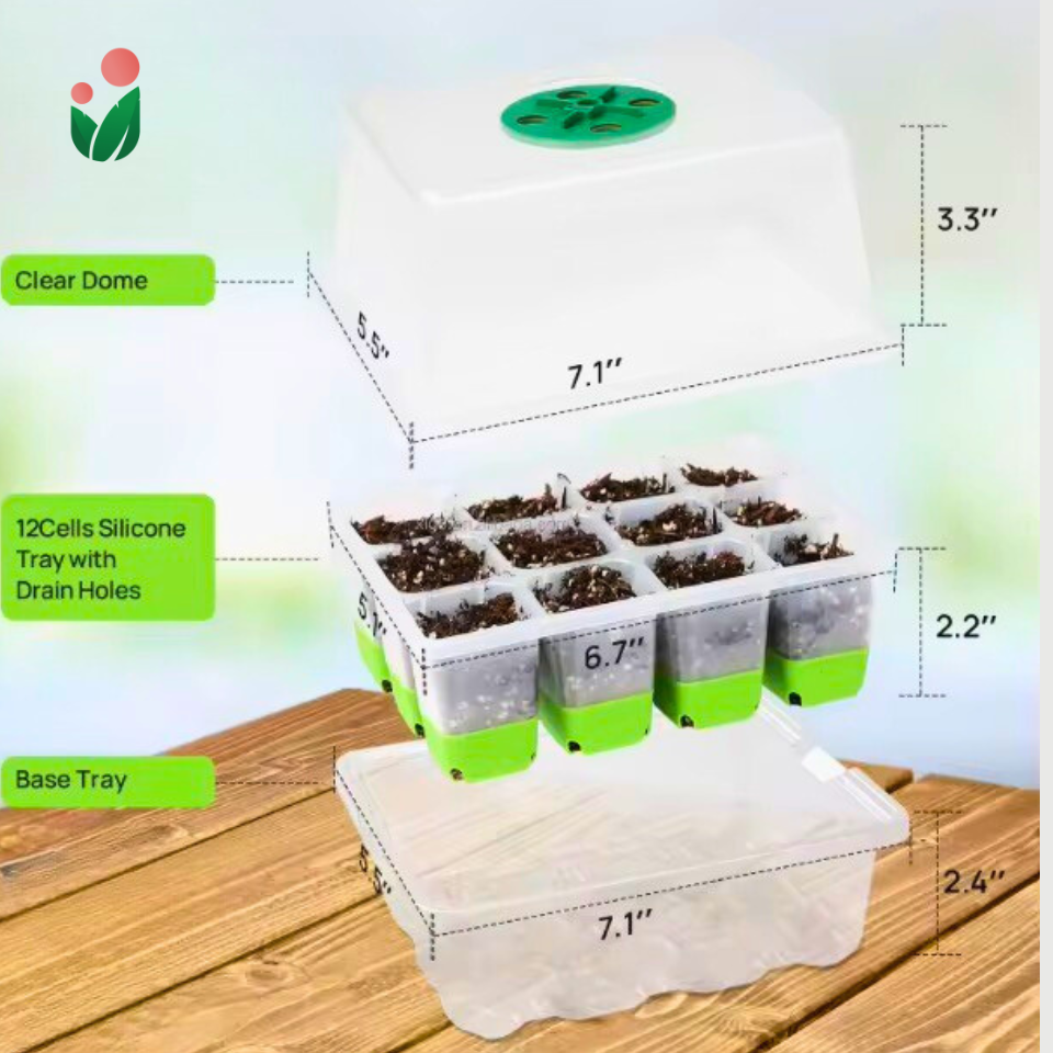 12-cell Premium Silicon Seed Starter Tray