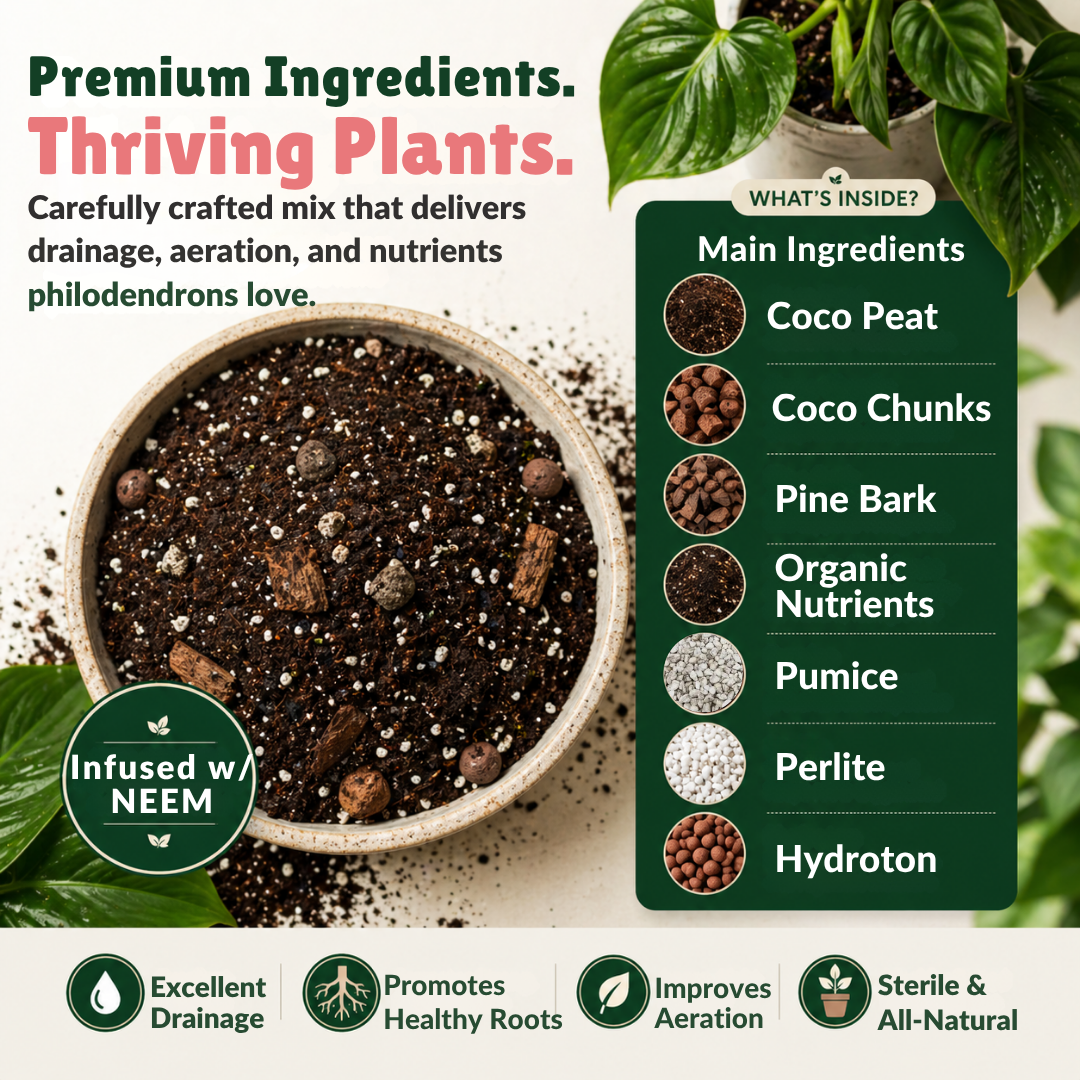 8L Philodendron Soilless Potting Mix for Houseplants