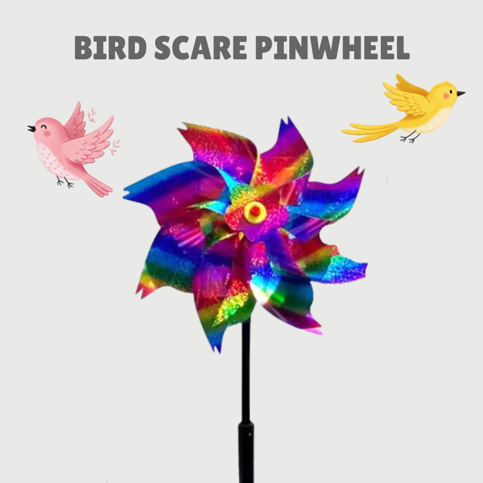 Bird Scare Pinwheel for Home Gardens (Keeps birds off your garden)