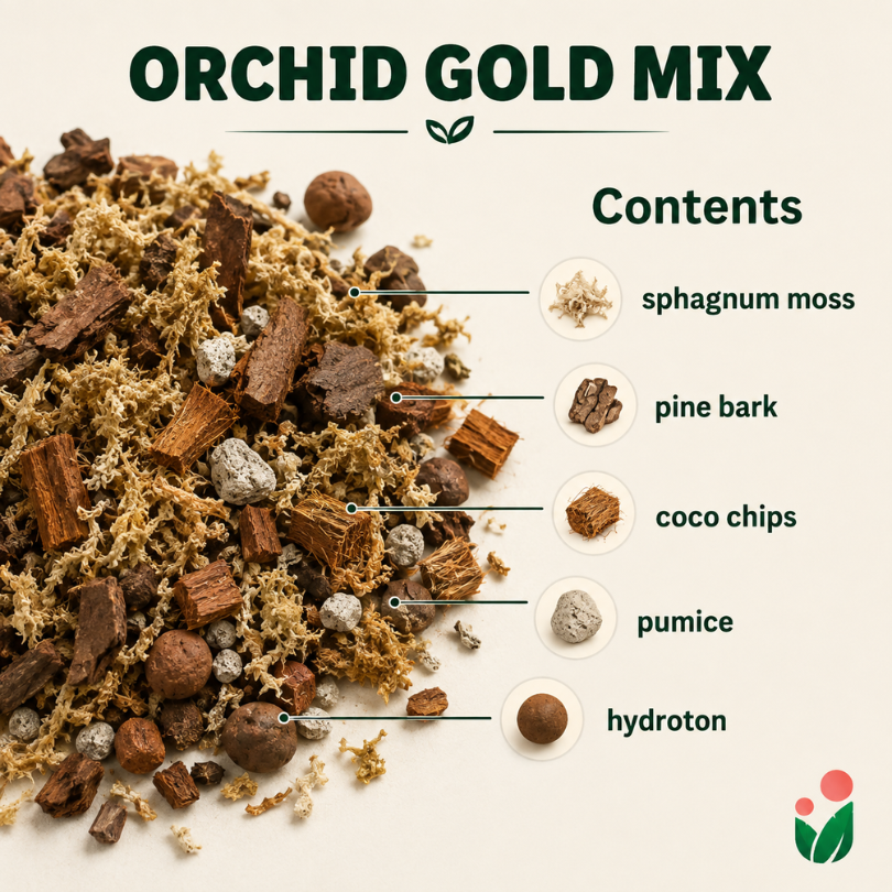 8L Orchid Gold Mix - Premium Soilless Growing Medium for Orchids and Aroids - Potting substrate for growing orchids and tropical aroid plants in containers | The Urban Gardening Shop