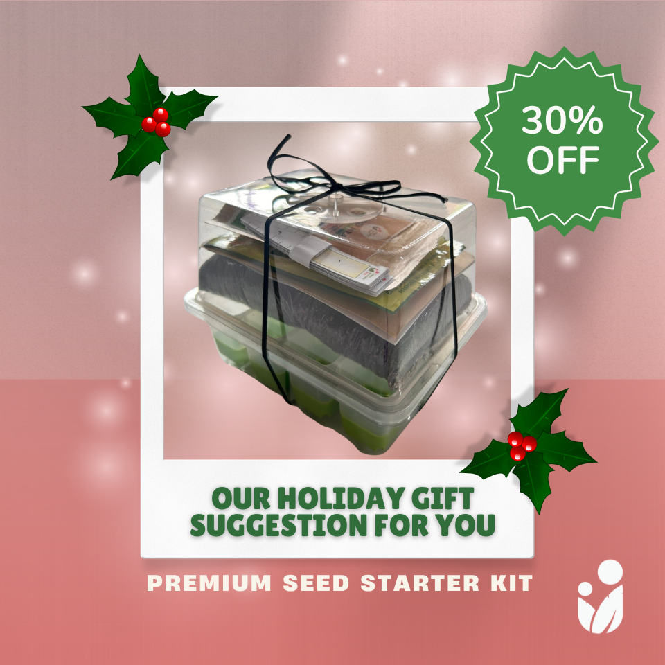 Premium Seed Starter Set - Complete with Silicone Seed Strater Tray, Humidity Dome, Starting Mix, Seed Packet, Grow Guide and Freebie
