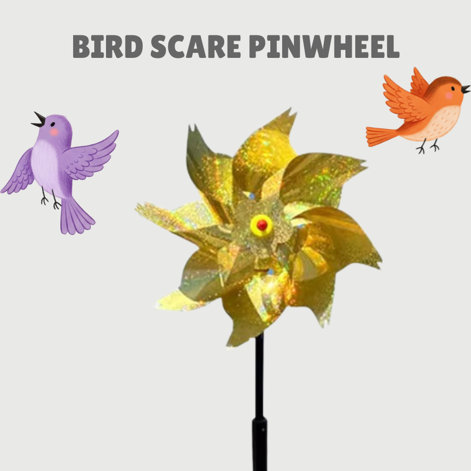 Bird Scare Pinwheel for Home Gardens (Keeps birds off your garden)