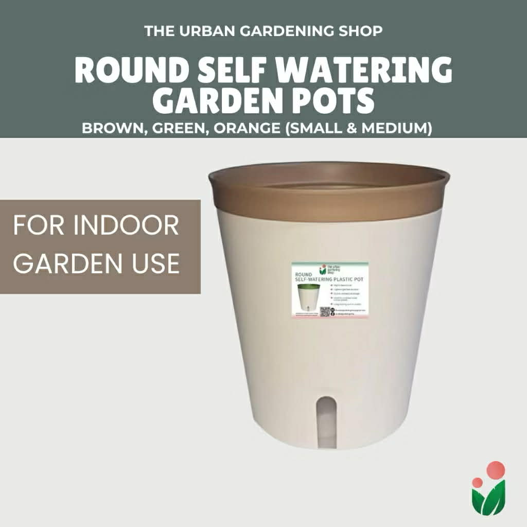 ROUND SELF- WATERING PLASTIC POTS