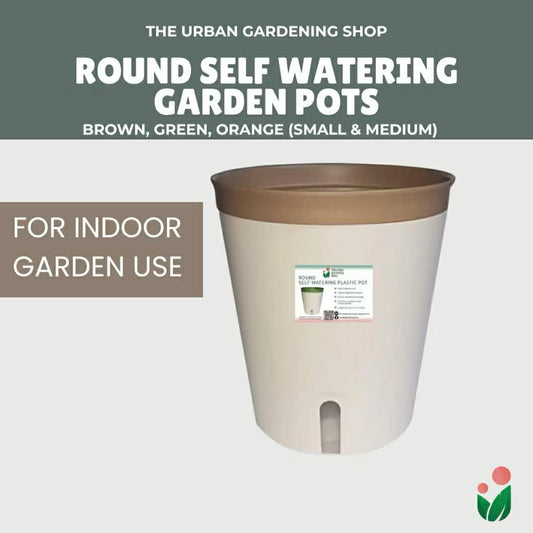 ROUND SELF- WATERING PLASTIC POTS