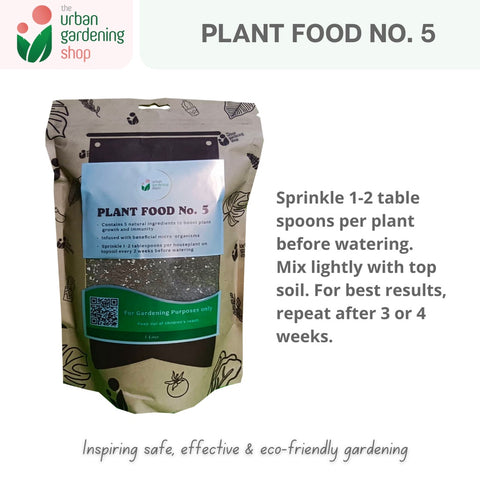 Plant Food No.5 - Contains Five (5) All-Natural Plant Nutrients