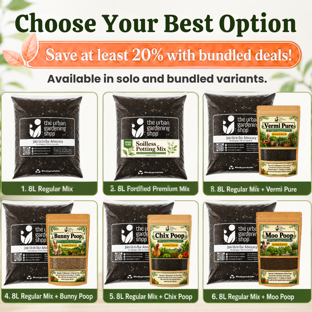 8-liter SOIL-LESS POTTING MIX FOR ALL PURPOSE   Soil-less Potting Mix (Better than Loam Soil) Plus Choice of Rabbit Manure, Chicken Manure or Worm Castings