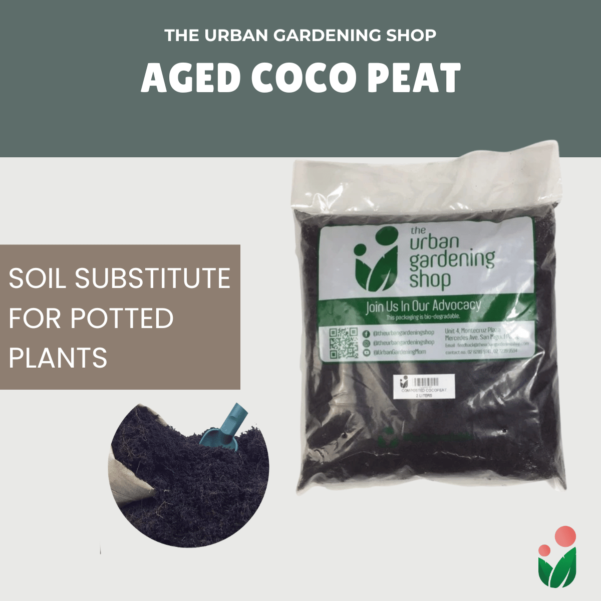 Aged Composted Coco Peat - Soil Substitute for Potted Plants