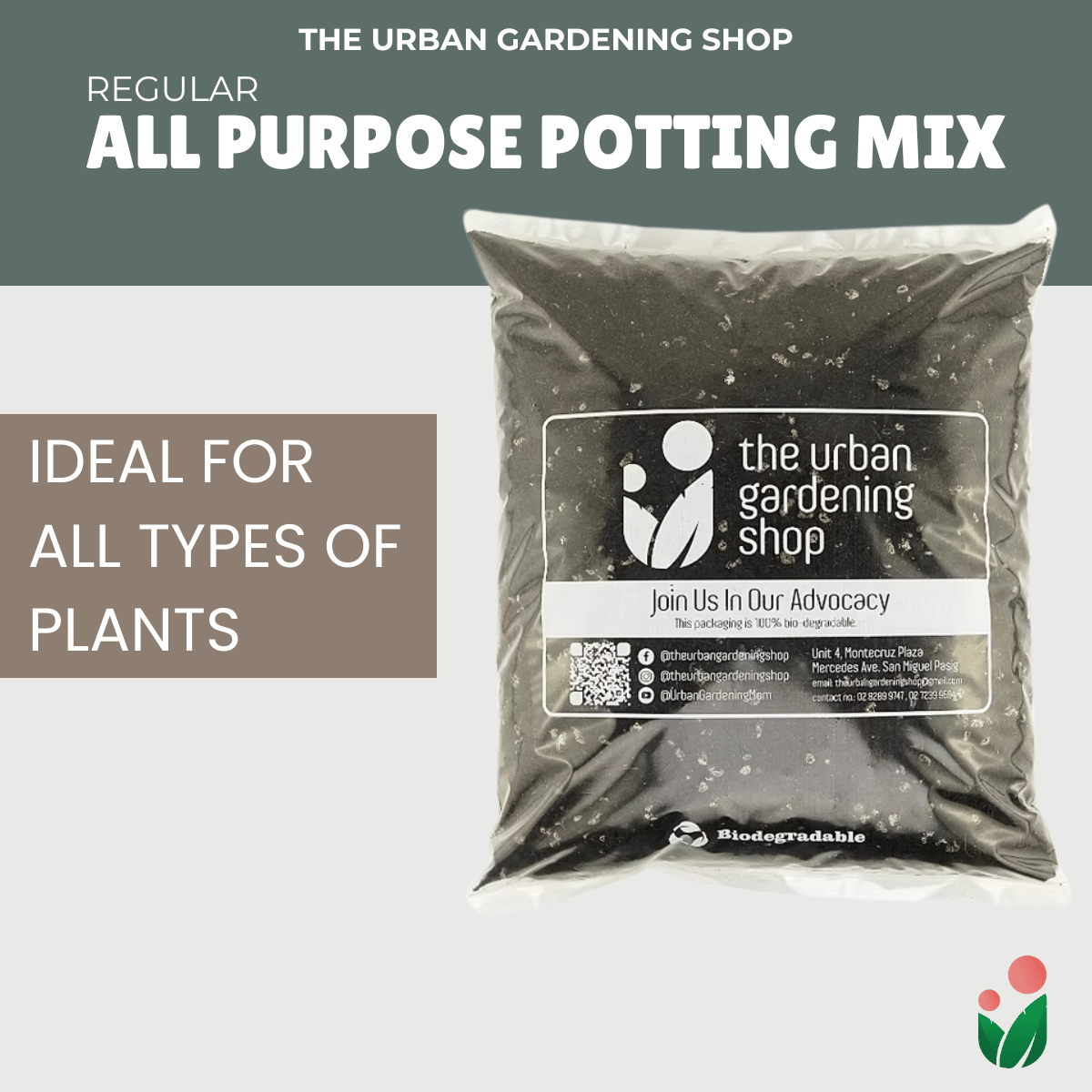 8-liter SOIL-LESS POTTING MIX FOR ALL PURPOSE   Soil-less Potting Mix (Better than Loam Soil) Plus Choice of Rabbit Manure, Chicken Manure or Worm Castings