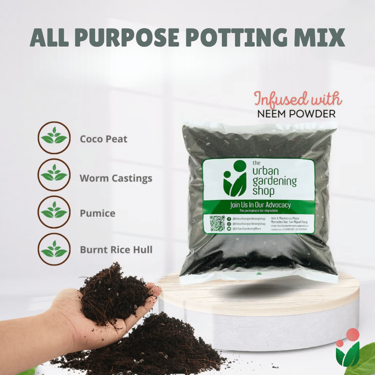 8-liter SOIL-LESS POTTING MIX FOR ALL PURPOSE   Soil-less Potting Mix (Better than Loam Soil) Plus Choice of Rabbit Manure, Chicken Manure or Worm Castings