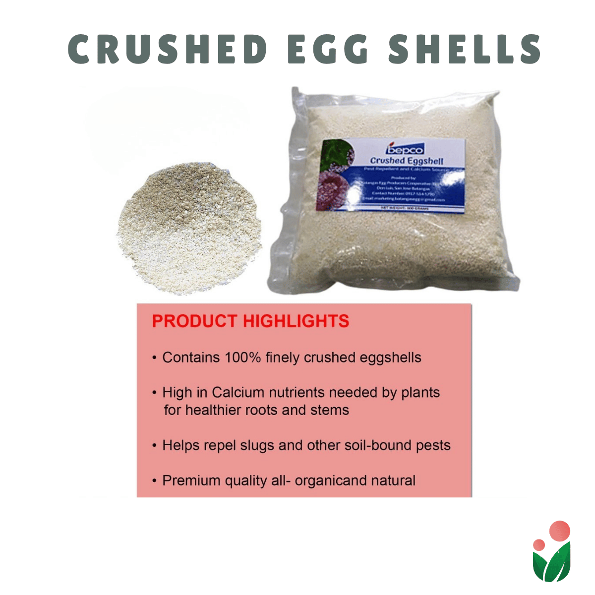 CRUSHED EGG SHELLS All-Natural Calcium-Rich Plant Nutrient
