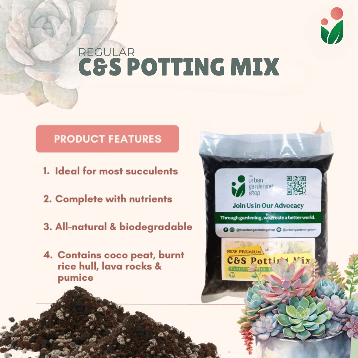 can i use coco peat for succulents C&S SOIL-LESS POTTING MIX FOR SUCCULENTS Best Suited for Cactus and Succulents – Urban Gardening Mom