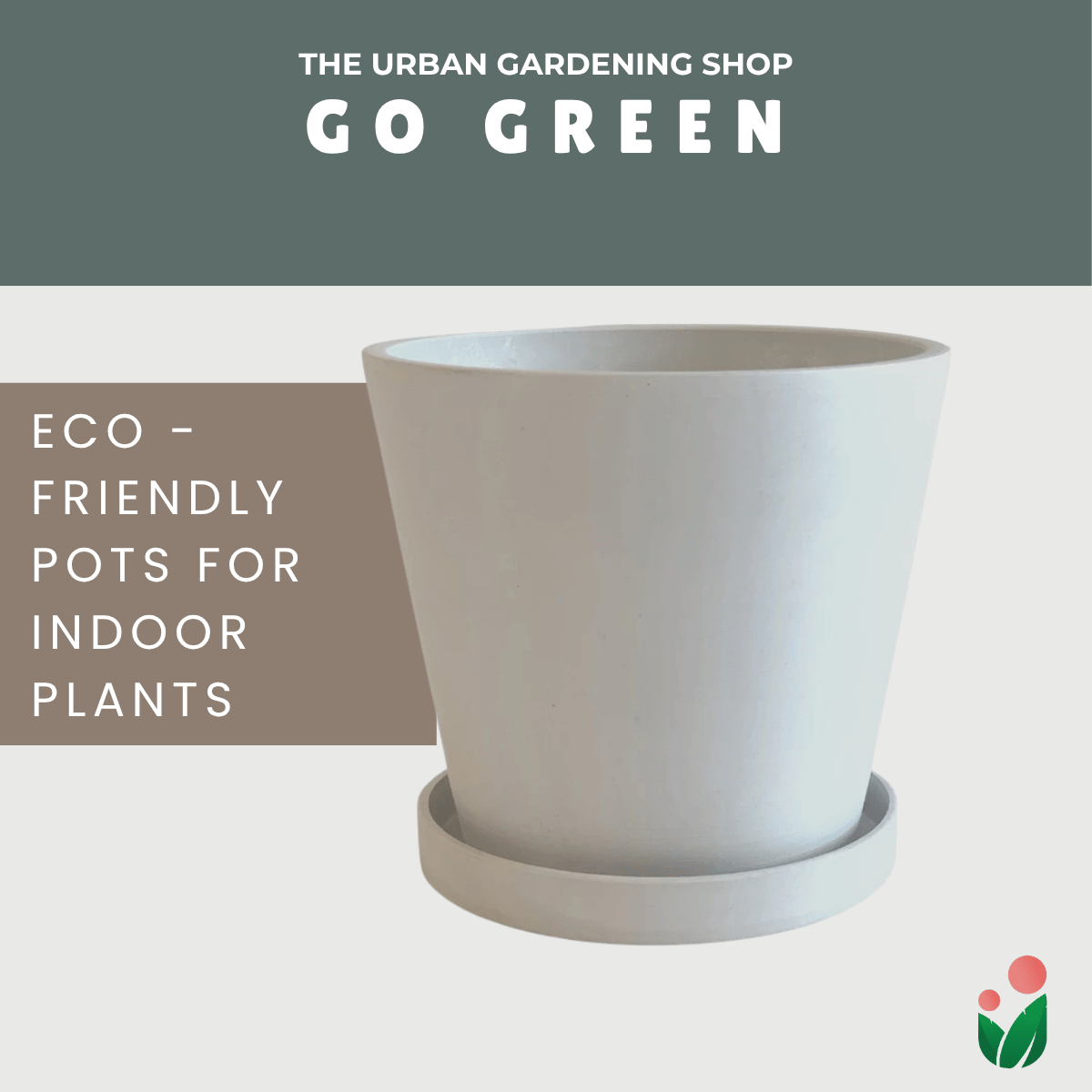 Go Green Eco-Friendly Garden Pots For Indoor Plants | LARGE Size - 19.5cm