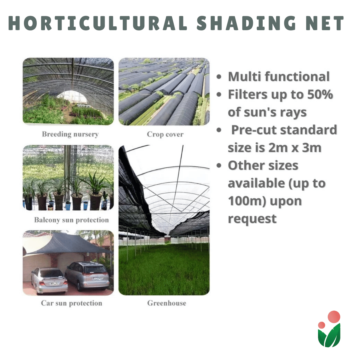 Shade Nets for Gardens and Other Uses|  Protective Gardening Shade  (2m x 3m)