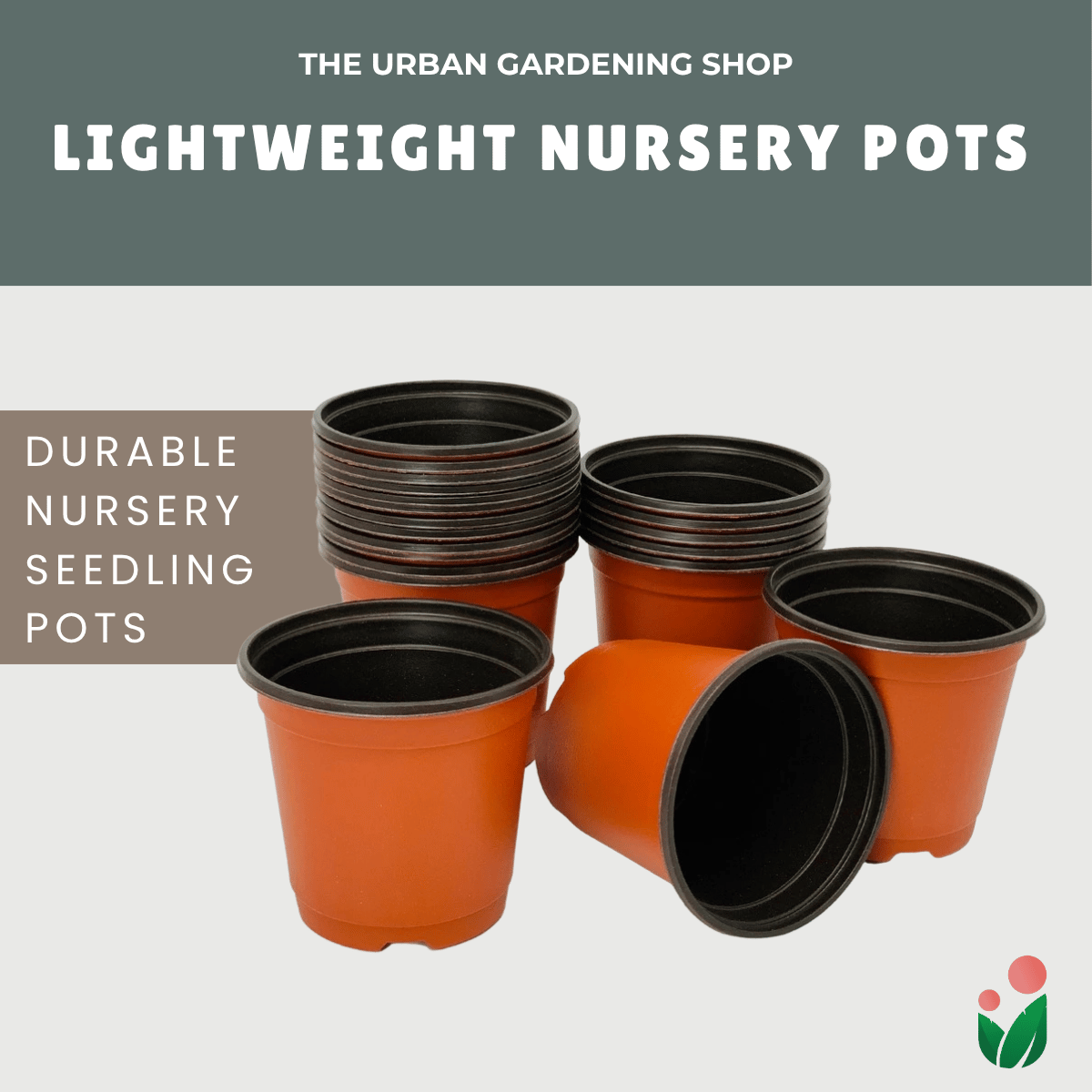 Lightweight Nursery Seedling Pots |  Plastic Red and Black Color in 3 Different Sizes