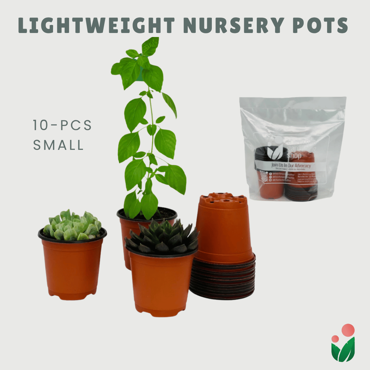 Lightweight Nursery Seedling Pots |  Plastic Red and Black Color in 3 Different Sizes