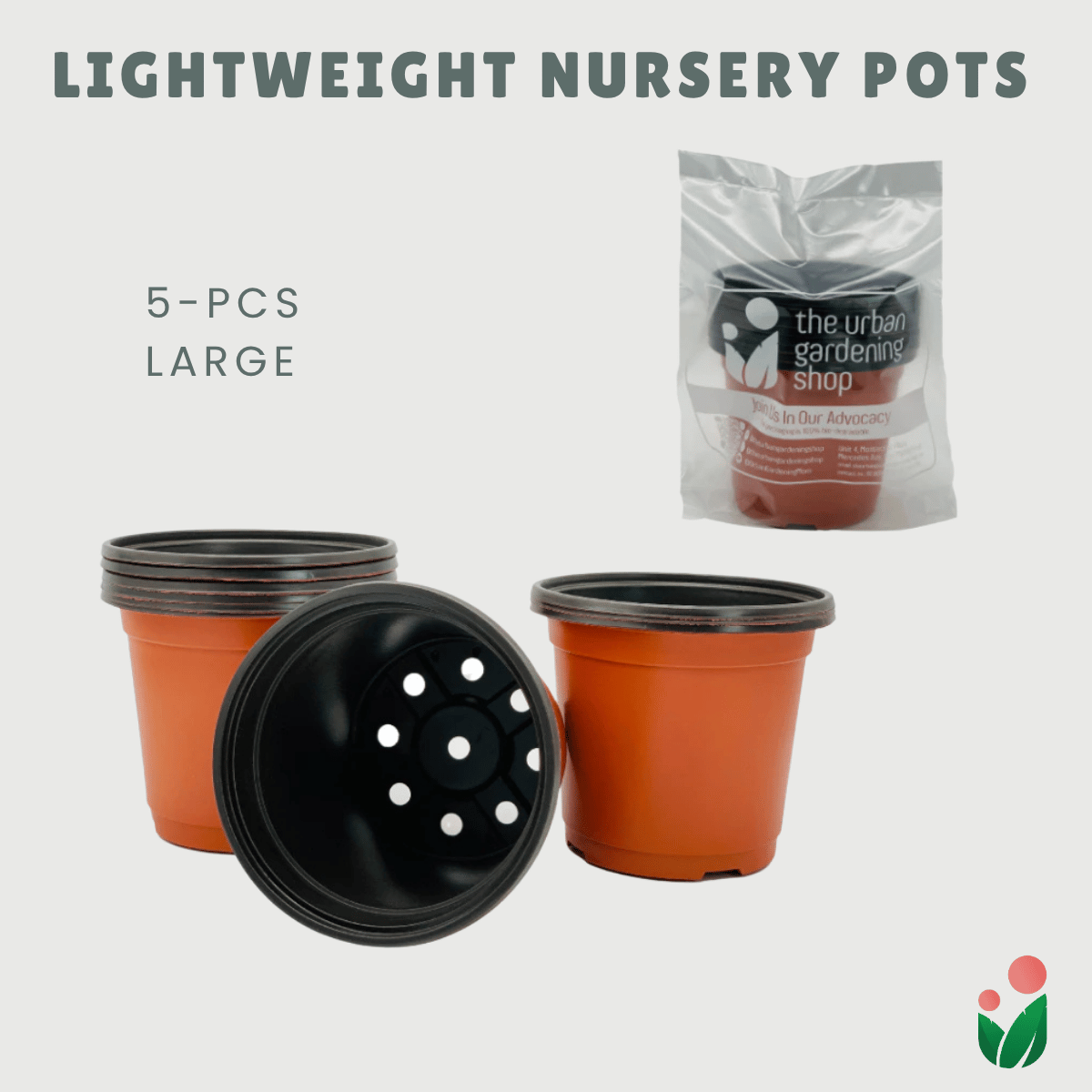 Lightweight Nursery Seedling Pots |  Plastic Red and Black Color in 3 Different Sizes