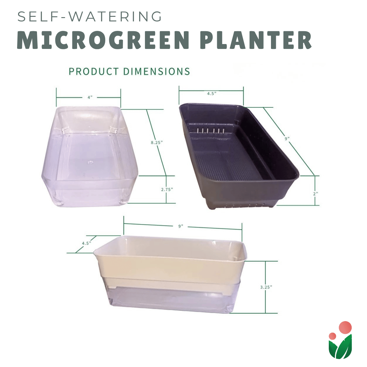 MICROGREENS PLANTER (Self Watering Planter for Growing Microgreens)