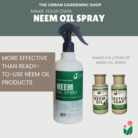 Neem Oil Spray Do-it-Yourself Kit for Gardening Use (Neem + Castile Soap Bundle Kit)