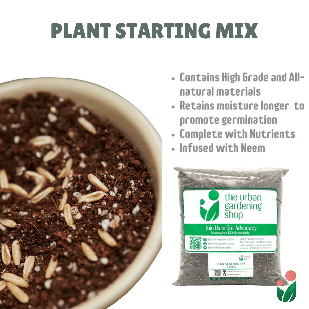 Soil-less Plant Starting Mix (2.0 Liter per Pack + FREE Starting Guide Kit)| Best Grow Media For Starting Plants