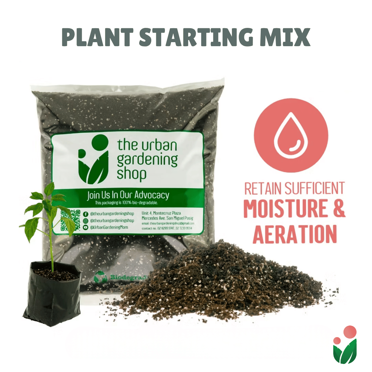 Soil-less Plant Starting Mix (2.0 Liter per Pack + FREE Starting Guide Kit)| Best Grow Media For Starting Plants