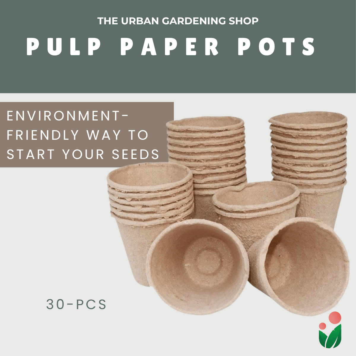 30-PCS PULP PAPER POTS FOR SEED STARTING  Environment-friendly and Bio-degradable