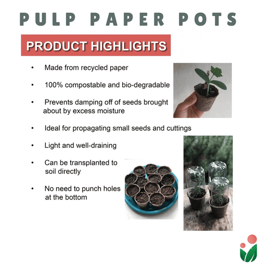30-PCS PULP PAPER POTS FOR SEED STARTING  Environment-friendly and Bio-degradable