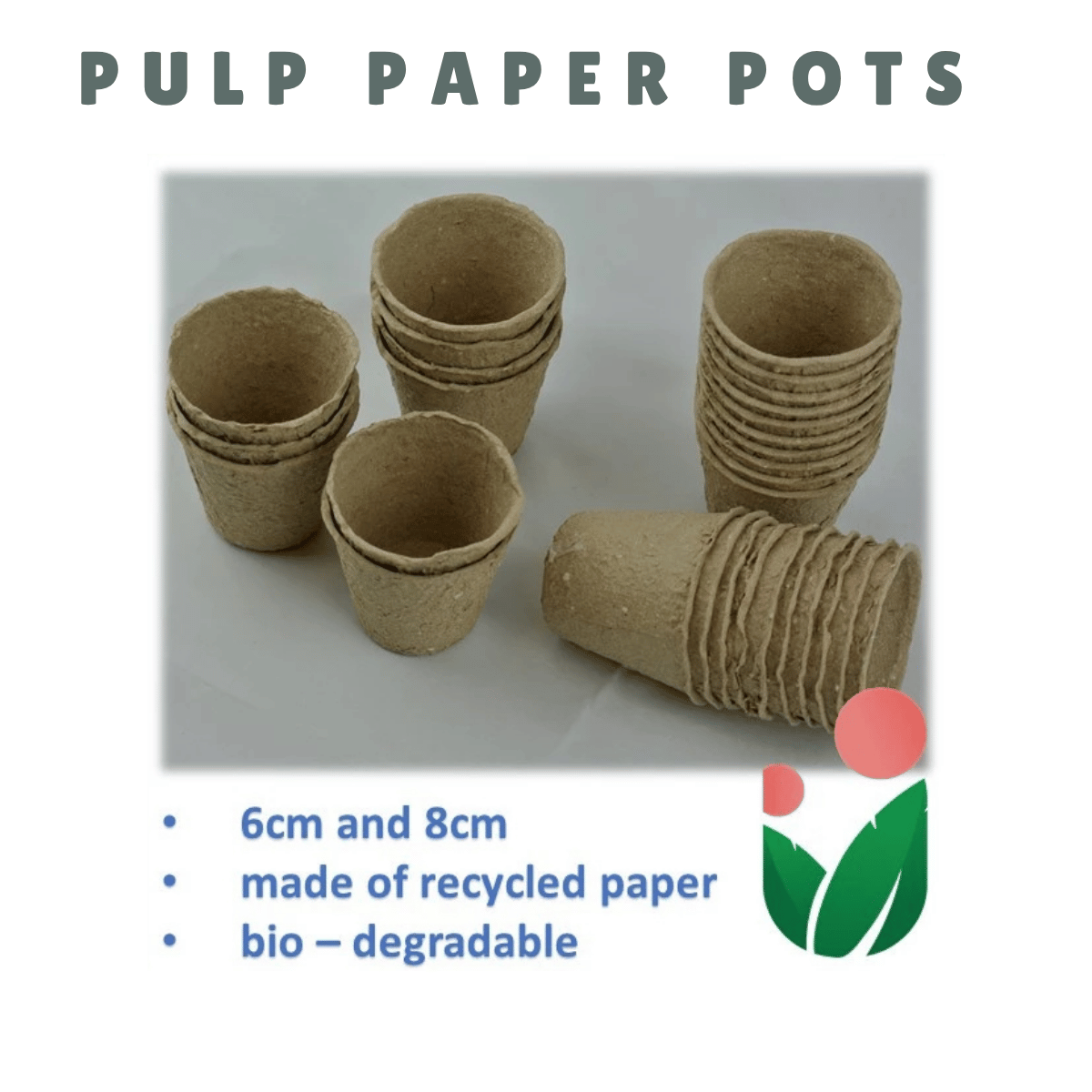 paper pulp plant pots 30-PCS PULP PAPER POTS FOR SEED STARTING Environment-friendly and Bio- – Urban Gardening Mom