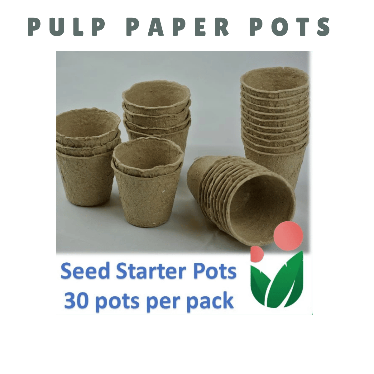 30-PCS PULP PAPER POTS FOR SEED STARTING  Environment-friendly and Bio-degradable