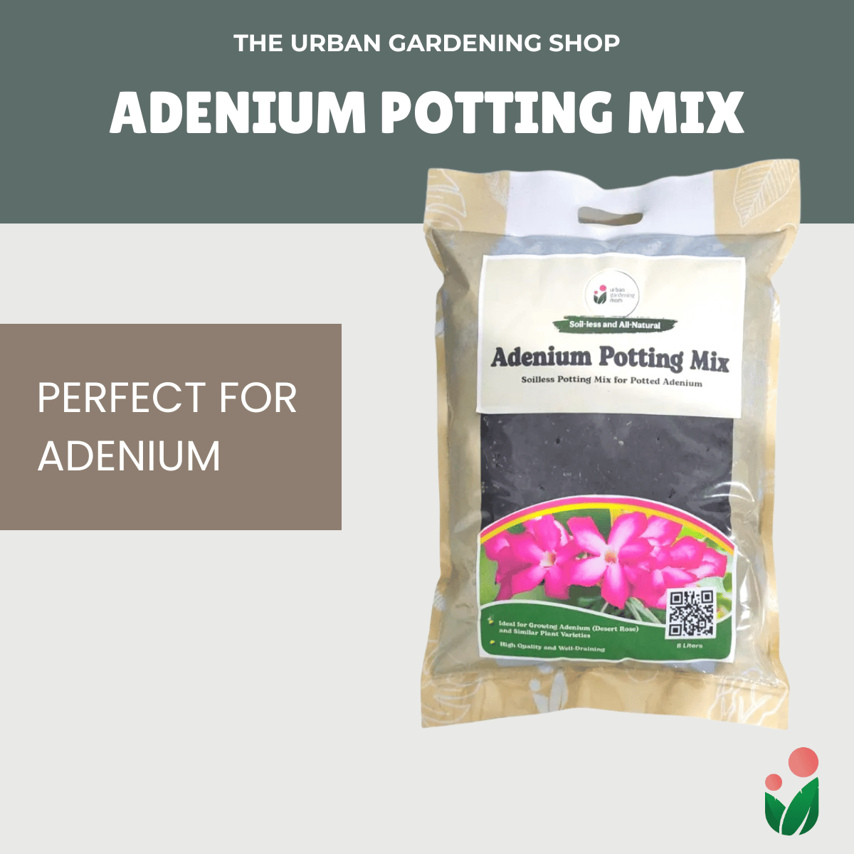8-liter Adenium Potting Mix - All-Natural Soilless Mix for Potted Adeniums